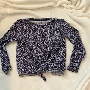 JCrew Crewcuts Girls Tie Front Longsleeve Top